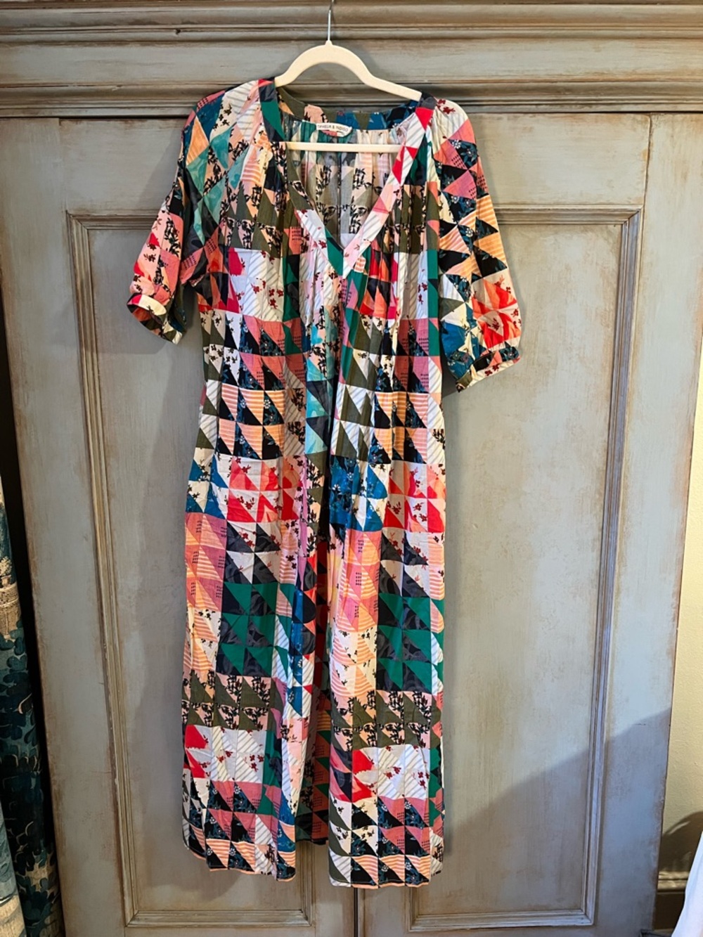 Multicolor Patchwork Maxi Dress - Women